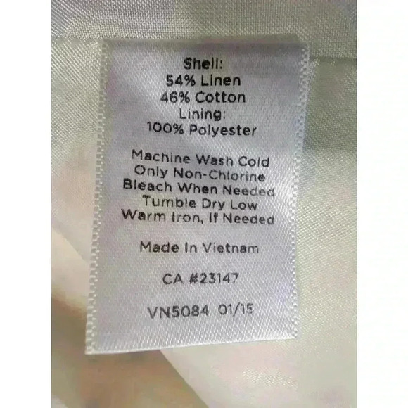 Talbots Linen Skirt Womens 6 Petite Floral Pleated Lined White Red Office Casual - Picture 13 of 15